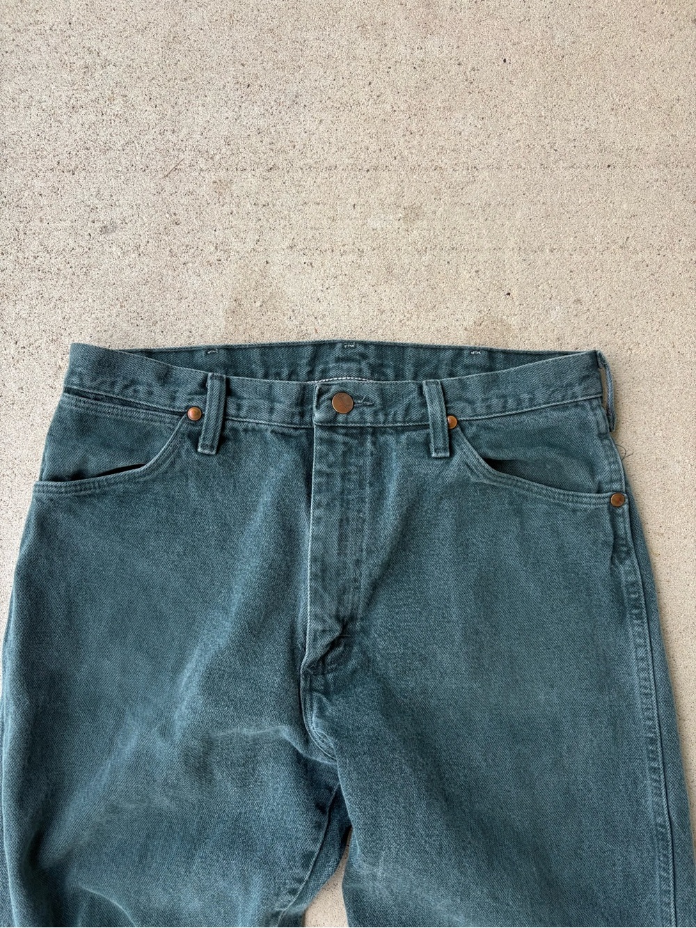 Vintage 90s Wrangler Cowboy Cut 13MWZKM Hunter Green Jeans Made in USA 32x33 - Picture 3 of 9